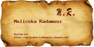 Melicska Radamesz névjegykártya